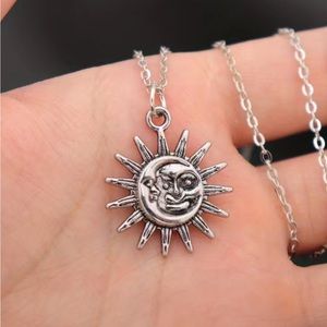 silver sun and moon necklace